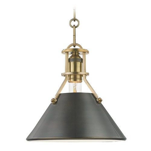 Hudson Valley Lighting Metal No. 2 Anqiue Bronze Pendant with Antique Bronze Metal Shade by Hudson Valley Lighting MDS951-ADB