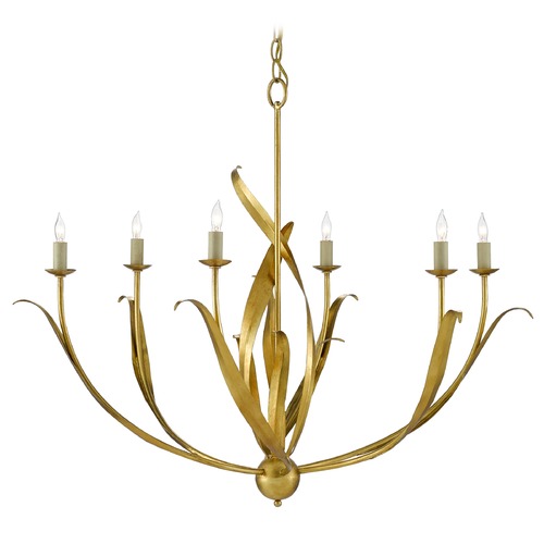 Menefee Chandelier in Antique Gold Leaf by Currey & Company