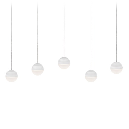 Modern White LED Multi-Light Pendant with Frosted Shade 3000K 2000LM