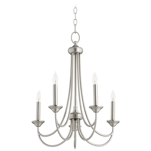 Brooks Satin Nickel Chandelier by Quorum Lighting