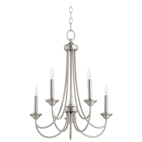 Quorum Lighting Brooks Satin Nickel Chandelier by Quorum Lighting 6250-5-65