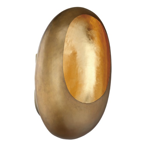 Ardor Antique Brass W& Gold Leaf LED Sconce by Metropolitan Lighting