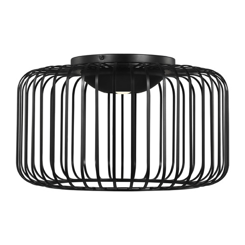 Sean Lavin Kai 15-Inch LED Flush Mount in Black by Visual Comfort Modern