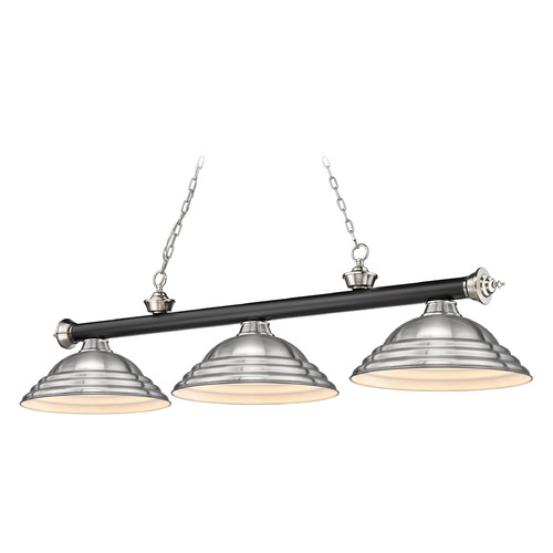 Z-Lite Cordon Matte Black & Brushed Nickel Billiard Light by Z-Lite 2306-3MB-BN-SBN