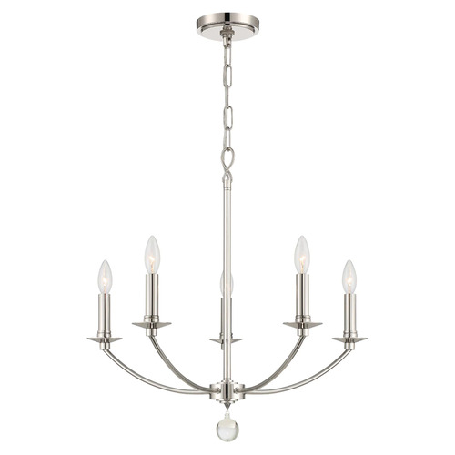 Crystorama Lighting Mila 23-Inch Chandelier in Polished Nickel by Crystorama Lighting MIL-8005-PN