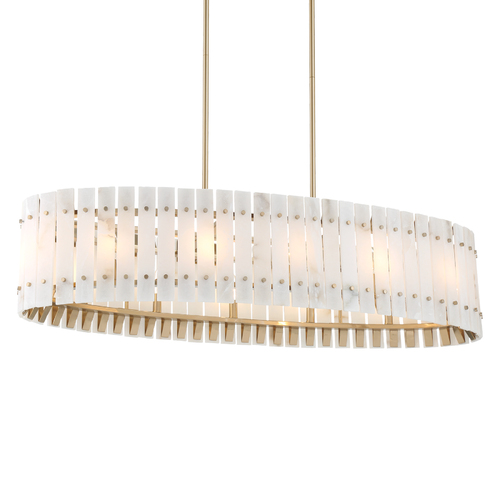 Bardon 5-Light Linear Pendant in Celeste Brass by Metropolitan
