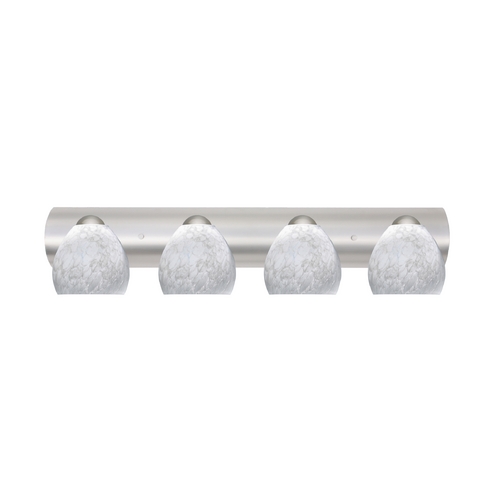 Besa Lighting Bathroom Light White Glass Satin Nickel by Besa Lighting 4WZ-412219-SN