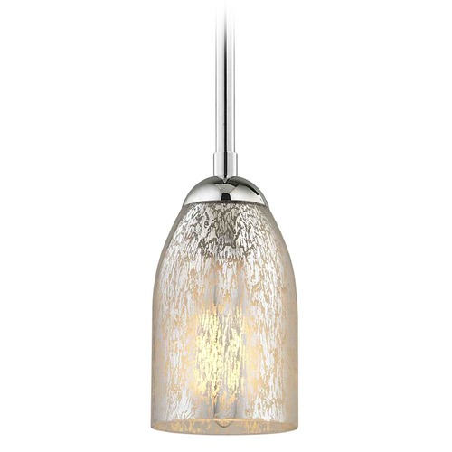 Design Classics Lighting Chrome Mini-Pendant Light Mercury Glass 581-26 GL1039D