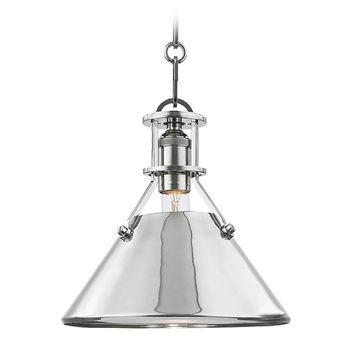 Metal No. 2 Pendant in Polished Nickel by Hudson Valley Lighting
