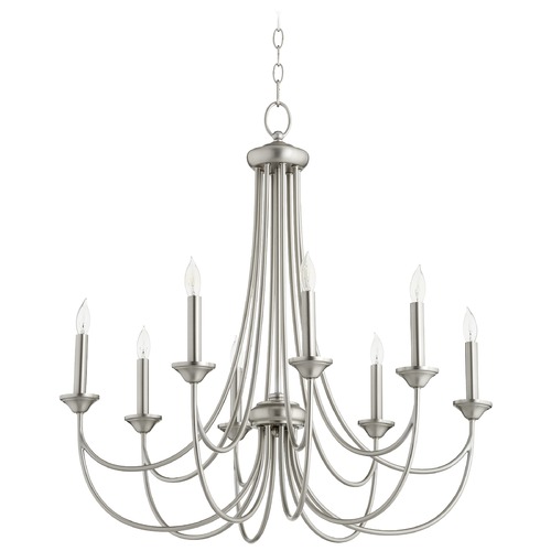 Quorum Lighting Brooks Satin Nickel Chandelier by Quorum Lighting 6250-8-65