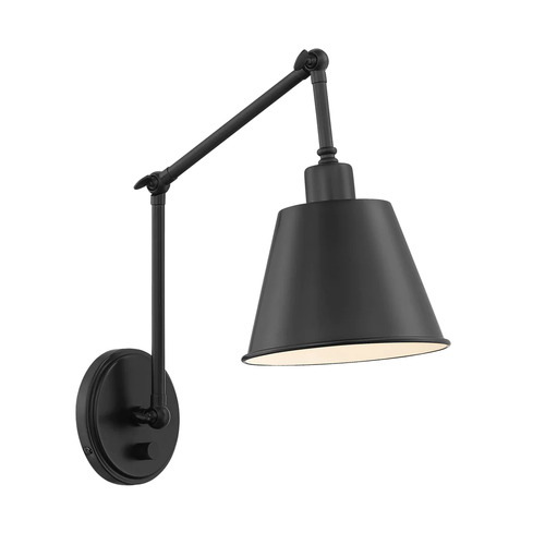 Crystorama Lighting Mitchell Adjustable Wall Light in Matte Black by Crystorama Lighting MIT-A8021-MK