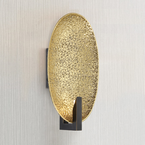 Daric Polished Brass W& Bronze LED Sconce by Metropolitan Lighting