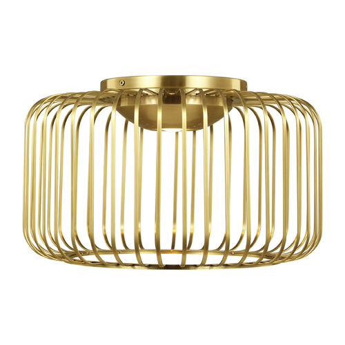 Sean Lavin Kai 15-Inch LED Flush Mount in Brass by Visual Comfort Modern