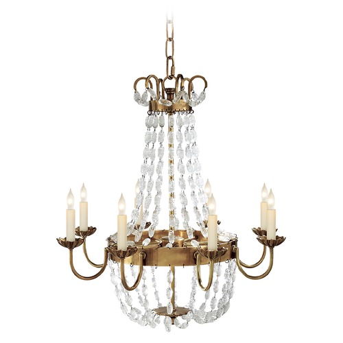 Visual Comfort Signature Collection E.F. Chapman Paris Flea Market Chandelier in Brass by Visual Comfort Signature CHC1426ABSG