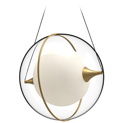 Aries Brushed Gold LED Pendant by Kuzco Lighting