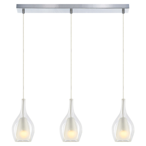 Matteo Lighting Jericho Chrome Multi-Light Pendant with Bowl / Dome Shade