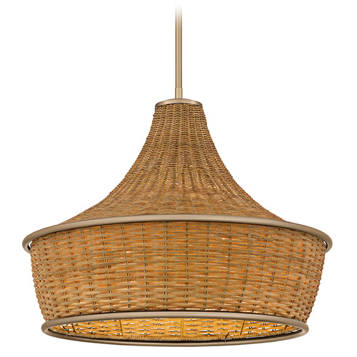 Quoizel Lighting Quoizel Lighting Solebay Bronze Gold Pendant Light with Bowl / Dome Shade QP6770BGD