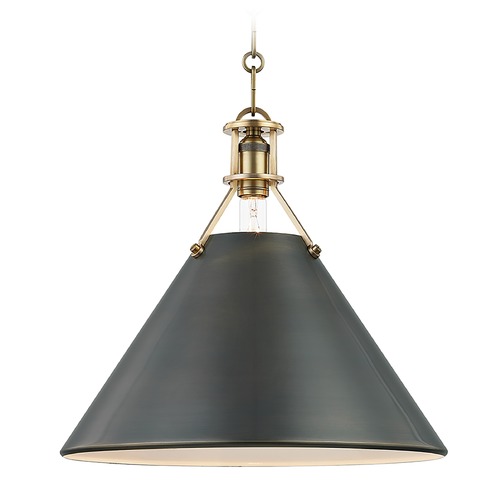 Hudson Valley Lighting Metal No. 2 Anqiue Bronze Pendant with Antique Bronze Metal Shade by Hudson Valley Lighting MDS952-ADB