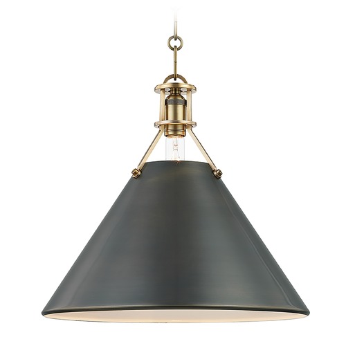 Metal No. 2 Anqiue Bronze Pendant with Antique Bronze Metal Shade by Hudson Valley Lighting
