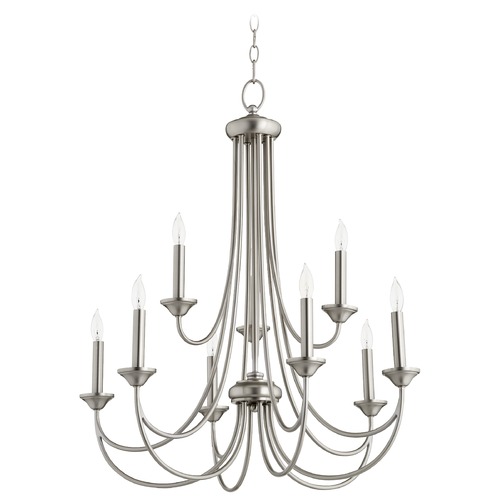 Brooks 9-Light Chandelier in Satin Nickel by Quorum Lighting