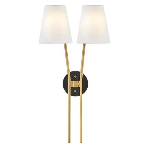 Aston 2-Light Sconce in Heritage Brass & Black by Hinkley Lighting