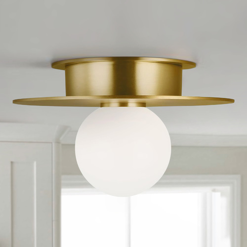 Kelly Wearstler Nodes 8-Inch Burnished Brass Flush Mount by Visual Comfort Studio