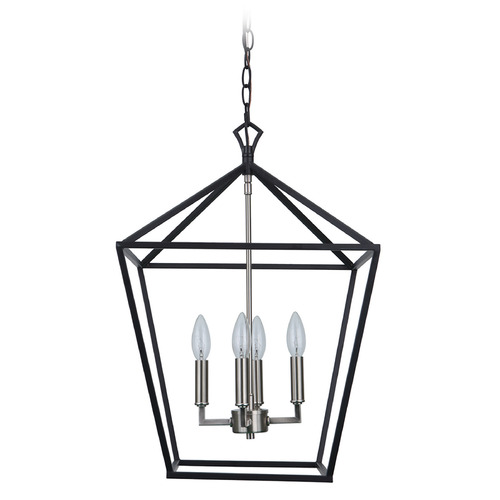 Flynt II Flat Black & Brushed Polished Nickel Pendant by Craftmade Lighting