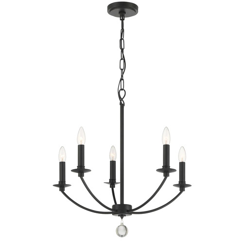 Crystorama Lighting Mila 23-Inch Chandelier in Black by Crystorama Lighting MIL-8005-BK