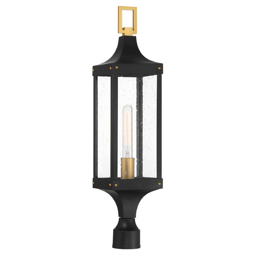 Savoy House Lighting Glendale Matte Black and Weathered Brushed Brass Post Light