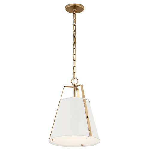 Kichler Lighting Etcher 13-Inch Pendant in White & Champagne Bronze by Kichler Lighting 52710WH