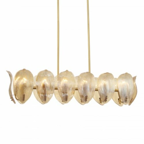 Orchid 14-Light Linear Light in Legacy Brass by Metropolitan