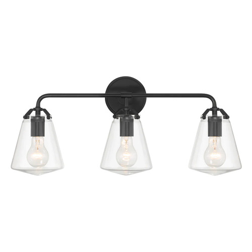 Voss 3-Light Vanity Light in Matte Black by Crystorama Lighting