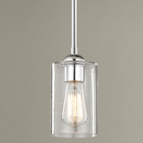 Seeded Glass Mini Pendant Light Chrome