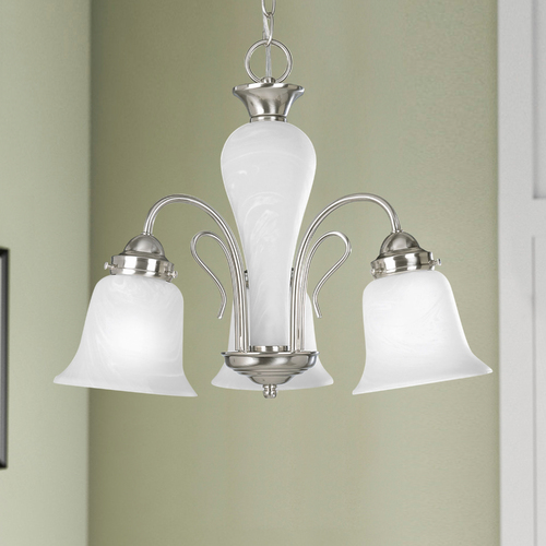 Progress Lighting Bedford 19.75-Inch Chandelier in Brushed Nickel by Progress Lighting P4390-09