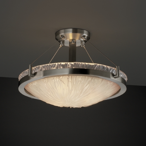 Justice Design Group Justice Design Group Veneto Luce Collection Semi-Flushmount Light GLA-9681-35-WTFR-NCKL