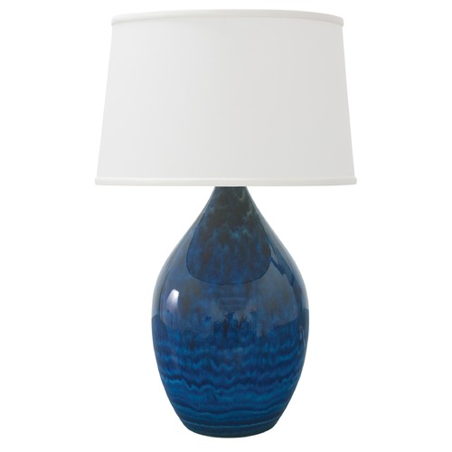 Scatchard Stoneware Midnight Blue Table Lamp by House of Troy Lighting