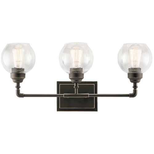 Kichler Lighting Seeded Glass Bathroom Light Bronze by Kichler Lighting 45592OZ