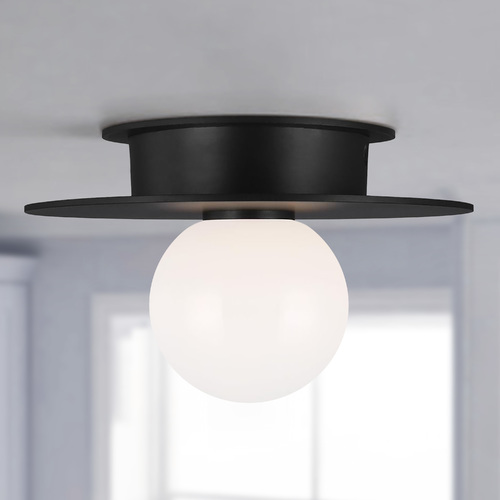 Kelly Wearstler Nodes 8-Inch Midnight Black Small Flush Mount by Visual Comfort Studio
