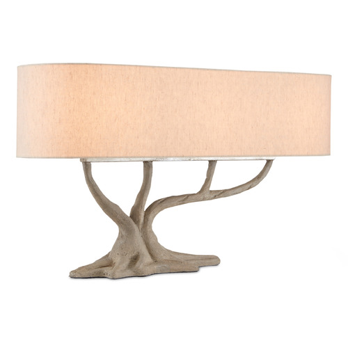 Currey and Company Cotswold Concrete Table Lamp with Oval Shade