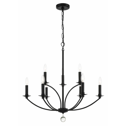 Crystorama Lighting Mila 28-Inch Chandelier in Black by Crystorama Lighting MIL-8009-BK