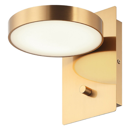 Matteo Lighting Azton Aged Gold Brass LED Switched Sconce