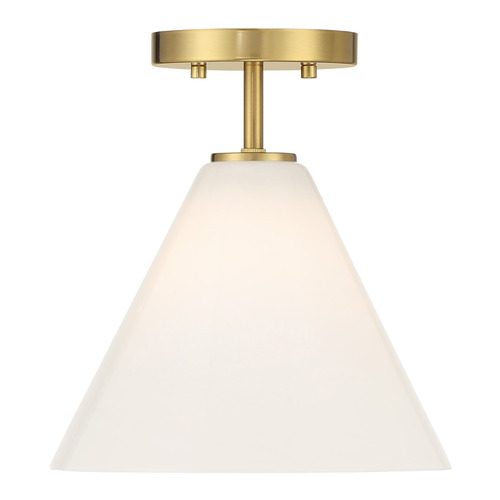 Savoy House Lighting Blair Warm Brass Semi-Flushmount Light