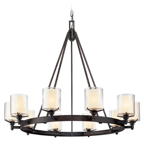 Troy Lighting Chandelier with Clear Glass in French Iron Finish F1710FR