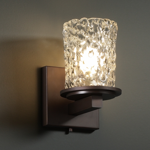 Justice Design Group Justice Design Group Veneto Luce Collection Dark Bronze Sconce GLA-8771-16-CLRT-DBRZ