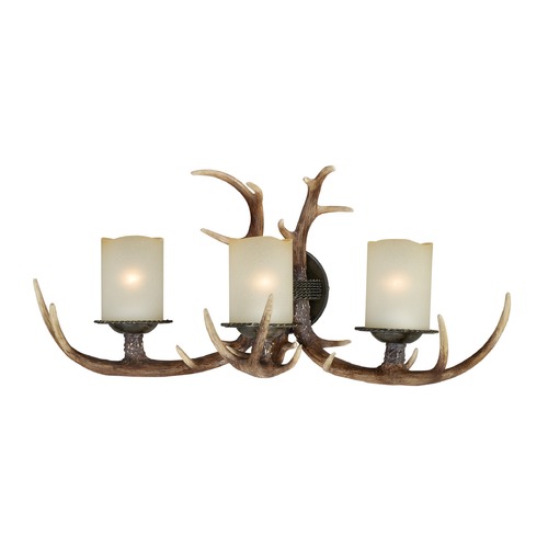 Yoho Faux Antler and Black Walnut Bathroom Light by Vaxcel Lighting