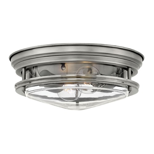 Hinkley Hadley 12-Inch Antique Nickel Flush Mount by Hinkley Lighting 3302AN-CL