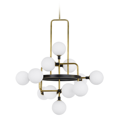 Sean Lavin Viaggio LED Chandelier in Brass & Black by Visual Comfort Modern