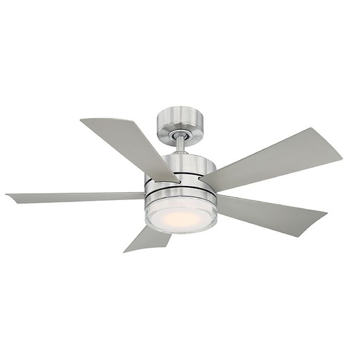 Modern Forms by WAC Lighting Wynd 42-Inch LED Smart Outdoor Fan in Stainless Steel 2700K by Modern Forms FR-W1801-42L-27-SS