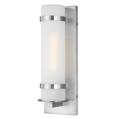 Alban Satin Aluminum Outdoor Wall Light by Generation Lighting