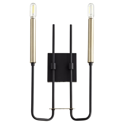 Quorum Lighting Hope Noir & Aged Brass Sconce by Quorum Lighting 530-2-6980